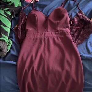 Elegant Burgundy Dress